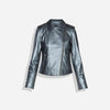 Tracey Biker Jacket Metallic Gun Metal Silver