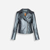 Tracey Biker Jacket Metallic Gun Metal Silver