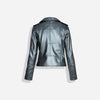Tracey Biker Jacket Metallic Gun Metal Silver