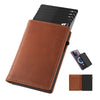 TOYFID Aluminum Alloy Wallet With Genuine Leather Cover Men's Billfolds