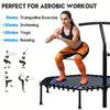 Rebounder Mini Trampoline with Adjustable Handle Bar(Blue)