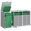 NNEVL Wheelie Bin Storage for Triple Bins Grey 216x81x115 cm Steel