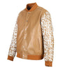 NEW Men's Gianno Designer Leather Baseball Jacket