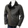 MEN SHEEPSKIN BIKER JACKET IN BLACK EASTON