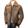 MEN BROWN SHEEPSKIN BOMBER JACKET FENNER