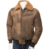 MEN BROWN SHEEPSKIN BOMBER JACKET FENNER