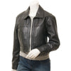 WOMEN CROPPED BLACK LEATHER JACKET MASCOTTE