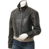 WOMEN CROPPED BLACK LEATHER JACKET MASCOTTE
