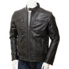 MEN BLACK LEATHER BIKER JACKET FENTON