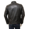 MEN BLACK LEATHER BIKER JACKET FENTON