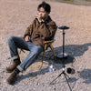 Round Aluminum Alloy Camping Table with Tripod and Storage Bag