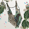 Green Tropical One-Piece Swimsuit