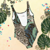 Green Tropical One-Piece Swimsuit