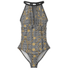Mediterranean Women's Plunge Mesh Ruched Swimsuit