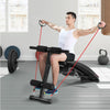 Abdominal bench with rubber rope and dumbbells