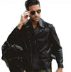 Leonard Men's Leather Motorcycle Jacket - Black, XS